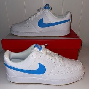 Nike Men's White and Blue Sneakers